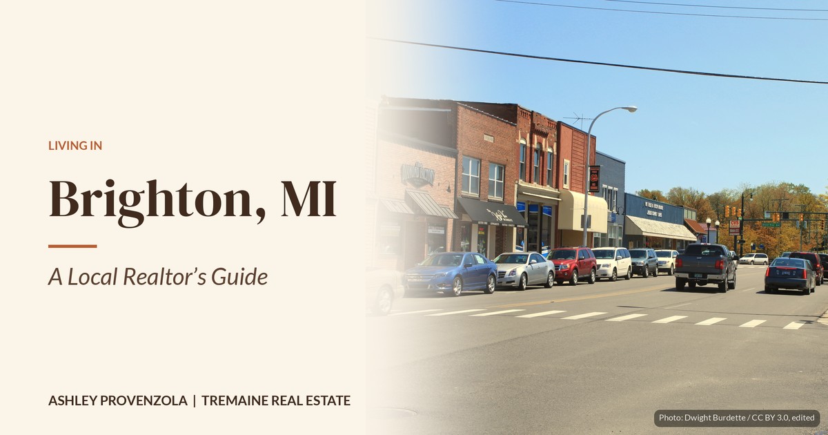 Downtown Brighton, Michigan in fall